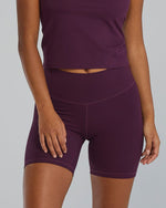 Women's Joule Elite™ Ribbed High-Rise Short 6" - Deep Plum