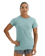 ClimaDry™ Women's Raglan Tee - Solid / North Atlantic Heather