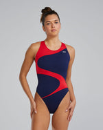 Durafast Elite® Women's Maxfit Swimsuit - Vanguard Splice / Navy & Red