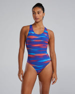 Durafast Lite® Women's Maxfit Swimsuit - Technowave / Red, White, & Blue