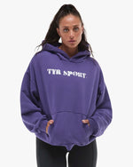 Women's TYR Sport Stencil Graphic Oversized Pullover Hoodie - Grape Soda
