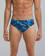 Durafast Elite® Men's Brief Swimsuit - Waveform / Blue & Green
