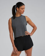 Women's Triblend Cropped Tank - Charcoal Heather