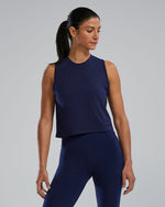Women's Triblend Cropped Tank - Navy