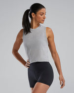 Women's Triblend Cropped Tank - Light Heather Grey