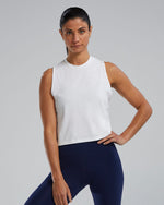 Women's Triblend Cropped Tank - White