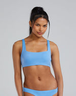 Women's Kelly Square Neck Top - Solid / Light Blue