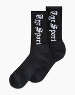 Performance Script Crew Sock - Black