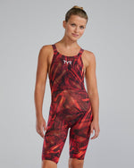 Women's Avictor Open Back Tech Suit - Helux / Red & Orange