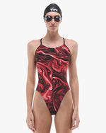 Women's Durafast Elite® Cutoutfit Swimsuit - Olea / Red