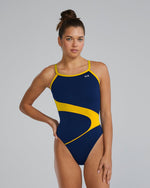 Durafast Elite® Diamondfit Swimsuit - Vanguard Splice / Navy & Gold
