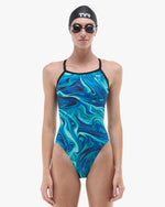 Women's Durafast Elite® Diamondfit Swimsuit - Olea / Blue & Green