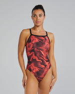Durafast Elite® Women's Diamondfit Swimsuit - Waveform / Red