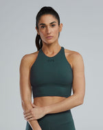 Joule Elite™ Cropped High Neck Sports Bra - Emerald