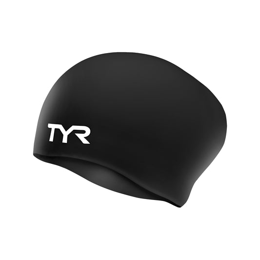 TYR Adult Long Hair Silicone Wrinkle-Free Swim Cap