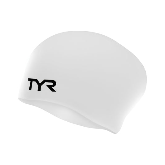 TYR Adult Long Hair Silicone Wrinkle-Free Swim Cap