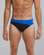 Durafast Elite® Men's Brief Swimsuit - Vanguard Splice / Black & Blue