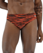 Durafast Elite® Men's Brief Swimsuit - Fizzy / Black & Orange
