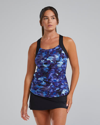 Women's Durafast Elite Square Neck Tankini - Fractal