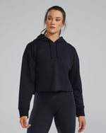 Women's Ultrasoft Heavyweight Terry Cropped Hoodie - Black