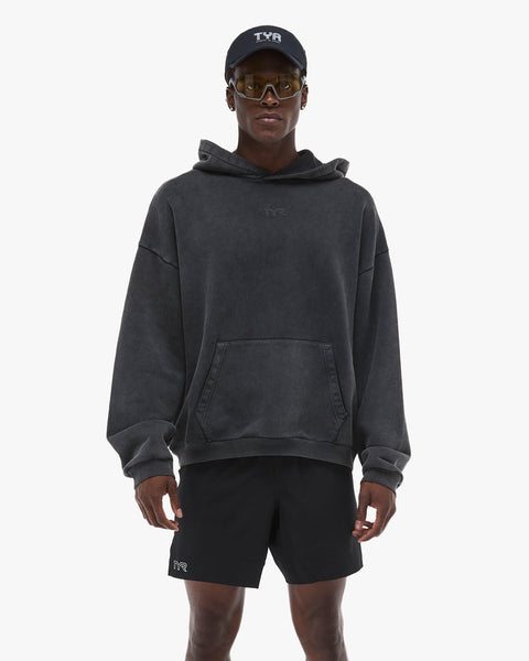 Men's Vintage Wash Oversized Pullover Hoodie - Garment Dyed / Gunmetal
