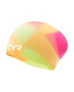 Youth Long Hair Silicone Swim Cap -Tie Dye