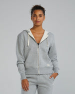 UltraSoft Women's Heavyweight Terry Full-Zip Hoodie - Solid / Light Heather