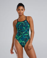 Durafast Elite® Women's Diamondfit Swimsuit - Synapse / Green